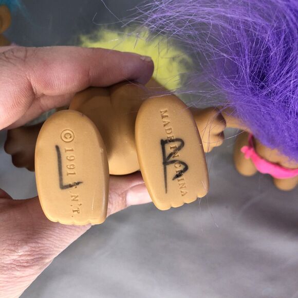 Vintage Lot Of‎ 4 TNT Trolls 1991 Doll Toy 5" - Picture 6 of 8